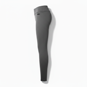 Leggings gris unis essentiels à taille haute et élastique – Pantalon de yoga de compression premium en Spandex/Polyester, poids du tissu 180g - Product Image 3