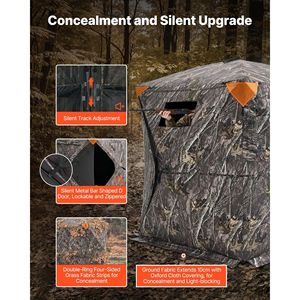 Borsa da trasporto portatile e resistente per tenda da caccia pop-up 1-2 persone, tenda da caccia a 270 gradi per osservazione del terreno, per caccia singola o doppia - Product Image 3