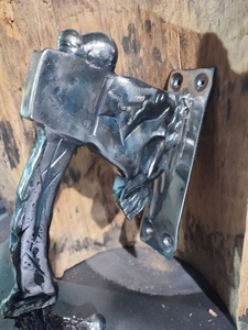 Poignée de porte en fer forgé résistant à la rouille, style traditionnel, motif martelé, détails en relief, installation facile - Product Image 5