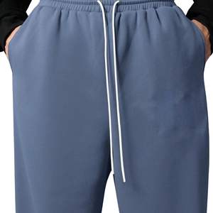 กางเกงวอร์มผู้ชายผ้าถักขนแกะทรงหลวมสำหรับฤดูหนาว เอวยางยืด น้ำหนักปานกลาง ทรงสปอร์ตขาตรง สวมใส่สบาย - Product Image 4