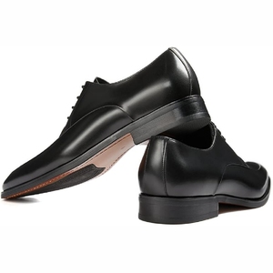 Top Layer Cowhide Men's Business Oxford Leather Lace-up Plaid Pointed Toe Groom Wedding Shoes Non-slip High-end Autumn Winter - Product Image 5