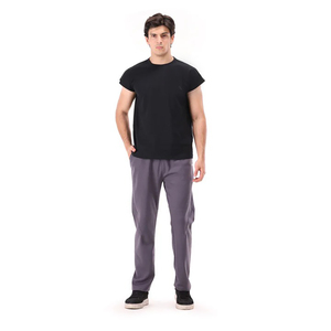 Pantalon de survêtement gris pour homme, taille élastique, cordon de serrage, poches latérales, décontracté, respirant, pour l'automne - Product Image 2