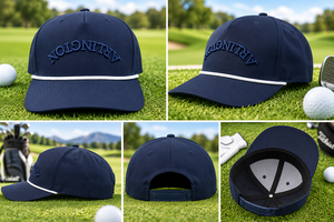 <b>Navy</b> Blue 5 Panel Baseball Cap 3D Embroidery Logo Curved Brim Adjustable Sports <b>Hat</b> Custom Brand Headwear - Product Image 5