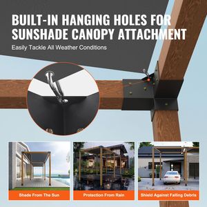 Kit Staffa Pergola Resistente 120x120cm, Base a 3 Vie per Montaggio Fai-da-te, Staffa Angolare per Gazebo e Pergola, Facile Installazione - Product Image 1
