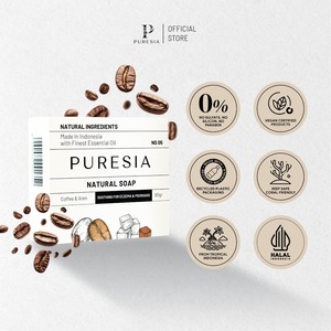 สบู่สมุนไพรเพียวเรเซีย กาแฟผสมวิตามินอี 90 กรัม รักษารอยแผลเป็นและรอยสิว สำหรับทุกสภาพผิว ผลิตในอินโดนีเซีย - Product Image 2