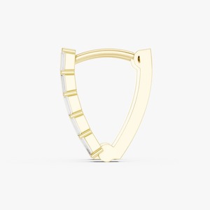 Boucles d'oreilles créoles en or jaune 9K avec diamant de laboratoire taille baguette 1,59 carat, rangée unique, vente en gros, bijoux fins - Product Image 2