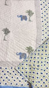 handblock printed handstitch <b>indian</b> tradition cottan filling <b>quilt</b> - Product Image 4