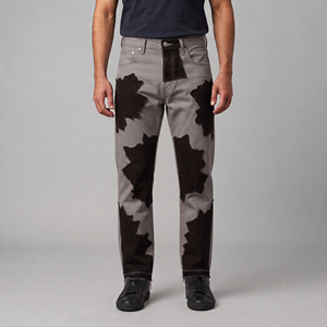 Pantalones Vaqueros de Mezclilla Blancos y Negros con Estampado Completo para Hombre, Pantalones Casuales de Moda con Parches Desgastados, Venta al por Mayor, Personalizados, OEM, al por Mayor - Product Image 5