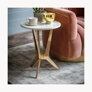 Table d'appoint en métal de luxe avec plateau en verre trempé, design élégant et moderne, personnalisable, nouvelle arrivée - Product Image 5