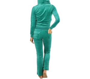 Survêtement 2-en-1 pour femme en polyester respirant et léger, à capuche, manches longues, poches latérales, coupe classique, design décontracté automne, couleur unie - Product Image 4