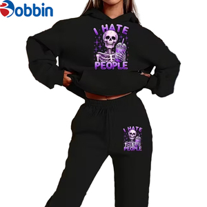 Plain Color Women Tracksuit Street Wear Fashion New Arrival Women Sweatshirt Pants <b>Set</b> Custom Print Eco-Friendly Breathable - Product Image 3