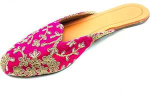 Khussa Bordada para Mujer al por Mayor, Khussa Pakistaní Plana y Ligera para Mujer, Khussa Personalizada en Varios Colores, Calzado Mehndi - Product Image 3