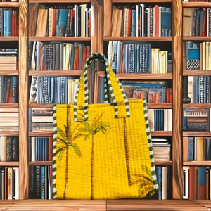 Bolso Tote Acolchado Ecológico Amarillo para Mujer, Bolso de Hombro Duradero con Cierre, Estilo Bohemio, para Viajes de Verano e Invierno - Product Image 1