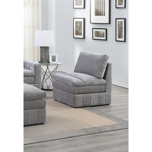 Fauteuil sans accoudoirs en tissu suédé Granite Morgan, 1 pièce, fauteuil modulaire en peluche, canapé sectionnel, meubles pour salon - Product Image 2