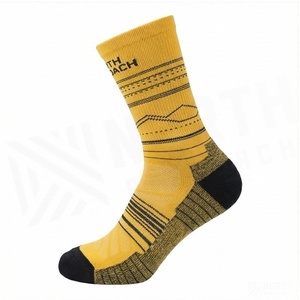 PRELS Crew <b>Socks</b> Yellow Striped Breathable Running <b>Socks</b> for Adults Summer Season - Product Image 3