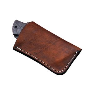 Couteau de chasse à lame fixe en damas personnalisé, manche en bois fait main avec étui en cuir, équipement utilitaire pour le camping et la randonnée en plein air - Product Image 5