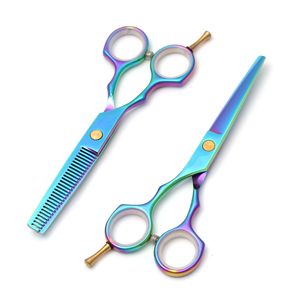 Ciseaux de coiffure pour gauchers 5.5 Japan en acier inoxydable, ciseaux professionnels pour cheveux, ciseaux de coupe arc-en-ciel avec poignée confortable - Product Image 5