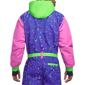 Mono de Esquí Personalizado para Hombre, Diseño Retro con Estampado Neón, con Capucha, Cinturón, Impermeable, Aislado, Estilo Vintage para Invierno - Product Image 3