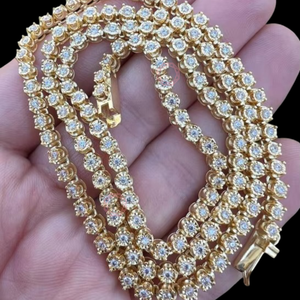 Iced Out Tennis <b>Chain</b> Fine Jewelry Pendants & Charms S925 Silver Rhodium Finish Moissanite <b>Rapper</b> Necklace - Product Image 1