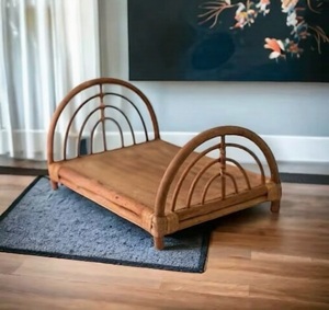 <b>Rattan</b> Infant Daybed Twin Size Modern Design Cotton Upholstery Durable Natural Solid Wood <b>Frame</b> Detachable Bedroom Furniture - Product Image 4