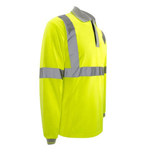 Men Reflective Tape Long Sleeve Polo <b>Shirt</b> High Vis Safety Workwear Roadwork & Industrial Construction Full Sleeve Polo <b>Shirts</b> - Product Image 6