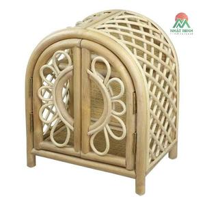 High Quality Natural Rattan Doll <b>Wardrobe</b> Cabinet Kids Bedroom Playroom Storage <b>Rustic</b> Nursery Furniture Eco-Friendly Toy - Product Image 1