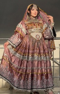 Vestido de novia afgano con bordado elaborado, color rosa empolvado, vestido largo con dupatta a juego, vestido de manga larga, conjunto de vestidos casuales para mujer - Product Image 2