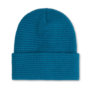NARSIA INDUSTRIES Bonnet tricoté unisexe 100 % acrylique avec revers, bonnet d'hiver décontracté pour le ski, ajustable, bleu-gris uni, broderie 3D - Product Image 6