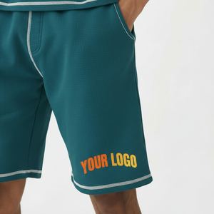 Conjunto de Pantalones Cortos Casuales Estampados para Hombre, Transpirables, de Poliéster y Algodón, 2 Piezas, Camiseta de Manga Corta, Ropa para Fin de Semana al Aire Libre - Product Image 4