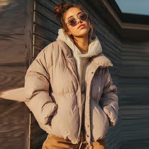 เสื้อแจ็คเก็ตพัฟเฟอร์ผู้หญิง เสื้อแจ็คเก็ตพัฟเฟอร์ลำลองสำหรับผู้หญิง เสื้อโค้ทพัฟเฟอร์สำหรับกิจกรรมกลางแจ้ง เสื้อโค้ทขนเป็ด คอตั้ง แขนยาว ซิปยาว เสื้อโค้ทพัฟเฟอร์สำหรับผู้หญิง - Product Image 6