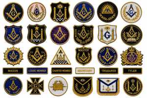 Manchette en velours personnalisée pour Grand Officier Maçonnique, motif croix, broderie dorée faite main, tissu noir – Meilleure vente - Product Image 4