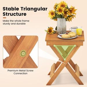 Tavolino Pieghevole Compatto da 14 Pollici con Doghe, Leggero, per Esterni e Patio - Product Image 4