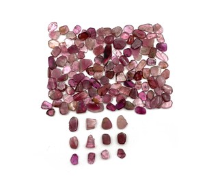 Lote de gemas sueltas de turmalina rosa natural en rodajas de 4-9 mm para la fabricación de joyas - Product Image 1