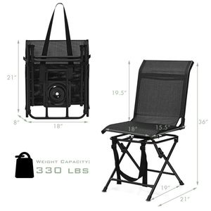Silla giratoria plegable de 360 grados para exteriores para todo tipo de clima con marco de hierro para muebles de Camping - Product Image 4