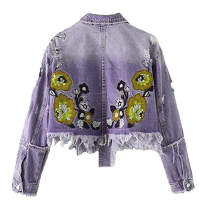 Denim <b>Jacket</b> Women Trend Alert 2026 Eco-Friendly Vintage Fashion Streetwear Oversized Cropped Blue Wash Wholesale Outfit Ideas - Product Image 4