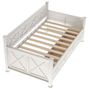 เตียงนอนกลางวันทำจากไม้ขนาดเตียงคู่สีขาวสไตล์เรียบง่ายและเรียบง่าย - Product Image 6