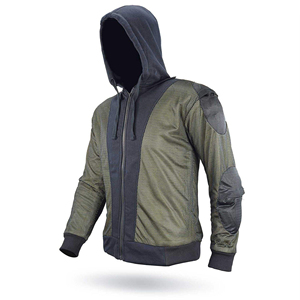 2026 Wholesale Unisex CE Armored Protection Grey Hoodie <b>Waterproof</b> Sportswear Motorcycle <b>Jacket</b> Fully <b>Lined</b> Leather <b>Fleece</b> Back - Product Image 1
