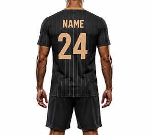 Ensemble de maillots de football personnalisés sublimés respirants à manches courtes – Qualité supérieure, rayures, tenue de sport, vêtements de football - Product Image 3