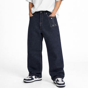 Jeans de Mezclilla Gris Selvedge con Textura Sólida en Relieve, Peso Medio, Transpirables, Estilo Vintage, Personalizados OEM, para Hombre, Otoño, Invierno, Primavera - Product Image 5