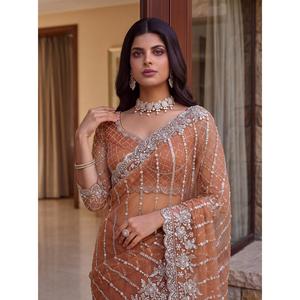 Luxury <b>Saree</b> <b>Blouse</b> with Beads Sequins Pearls Embroidery Work Designer Bridal Wedding Party Wear Custom Ethnic <b>Blouse</b> for Womens - Product Image 4
