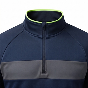 Custom Logo <b>Men's</b> Quarter-Zip Heat-Transfer Printed Breathable Quick Dry Fleece <b>Pullover</b> Track Jacket for Winter Sports Gym - Product Image 5