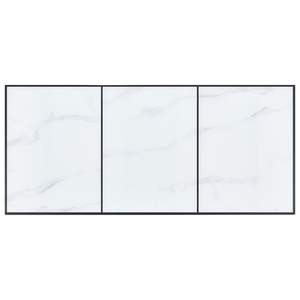 โต๊ะรับประทานอาหารลายหินอ่อนสีขาวพร้อมพื้นผิวสีดำ - Product Image 4