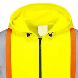 Sudadera con capucha térmica de alta visibilidad para hombre, color verde, con cremallera completa, diseño personalizado de última generación, sudaderas de alta visibilidad de máxima calidad - Product Image 2