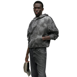 Nouvelle Collection : Sweats à Capuche Homme Hiver Effet Délavé 100% Coton Molletonné Impression Numérique Poche Haute Qualité Écologique Personnalisable - Product Image 3