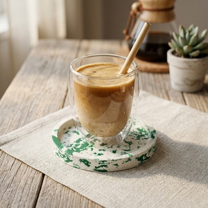 Recycled <b>Plastic</b> Eco Friendly Sustainable Durable Portable Afternoon <b>Tea</b> Coaster Reusable Dishwasher Safe Modern Luxury Design - Product Image 6