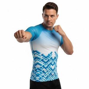 เสื้อรัดกล้ามเนื้อแขนสั้นสำหรับ MMA ขายส่ง - Product Image 4