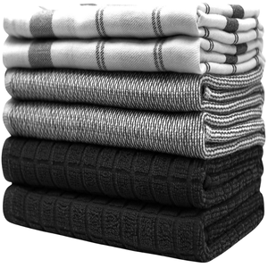 Essuie-tout de cuisine en coton biologique certifié GOTS SA8000, imprimé rayé, absorbant, fabricant OEM - Product Image 6