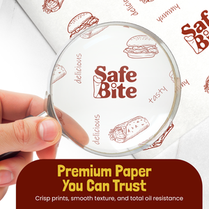 Feuilles de papier biodégradable écologiques imprimées sur mesure, résistantes à la graisse |   Papier d'emballage alimentaire certifié recyclable sans PFAS | - Product Image 6