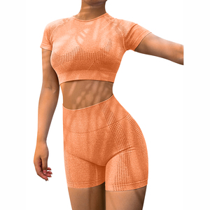 Conjunto Deportivo para Mujer, Estilo Nuevo, Color Sólido, Cintura Alta, para Yoga y Fitness, Venta al Por Mayor - Product Image 6