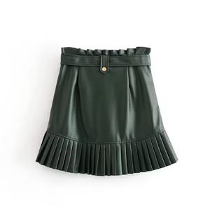 Nouvelle jupe en cuir rouge taille haute tendance pour femme – Coupe ajustée sexy – Jupe en similicuir – Idéale pour les soirées et le quotidien - Product Image 6